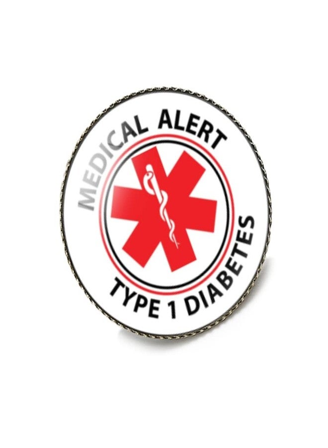 vmcoatdu Round 1 Inch Emergency Medical Technicians EMT Medical Alert Type Diabetes Pin Brooch Metal and Glass Revivalism Style Souvenir Badge Brooch for Hat Clothes Backpack (Color 4) - Image 3